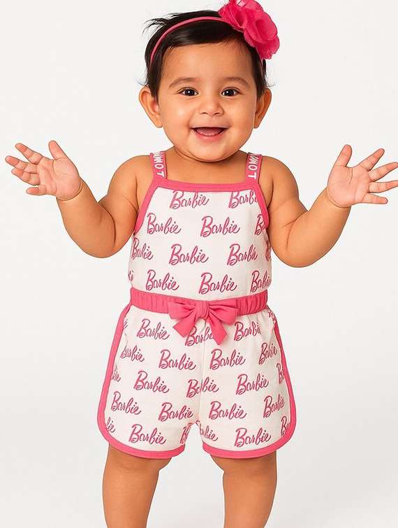 girls printed sleeveless romper