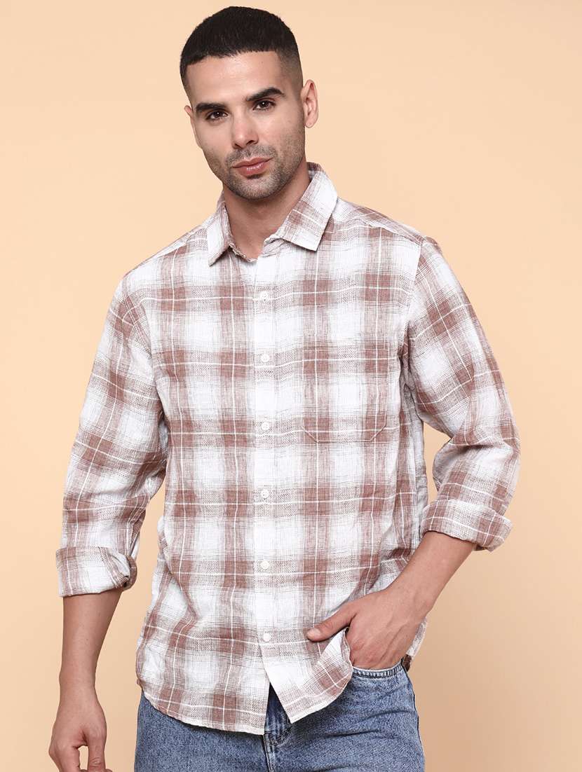 men checkered long sleeve regular fit casual shirt - 22284773 -  Standard Image - 2