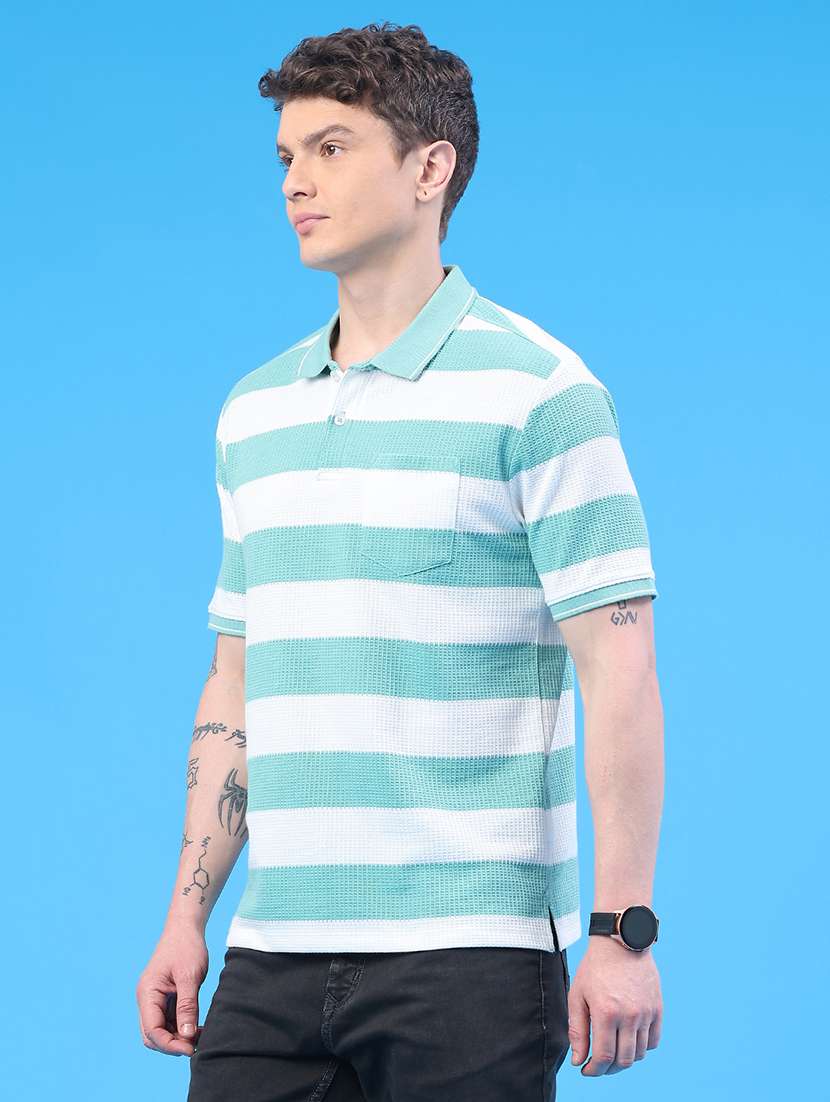 men striped short sleeve regular fit polo t-shirt - 22284853 -  Standard Image - 2