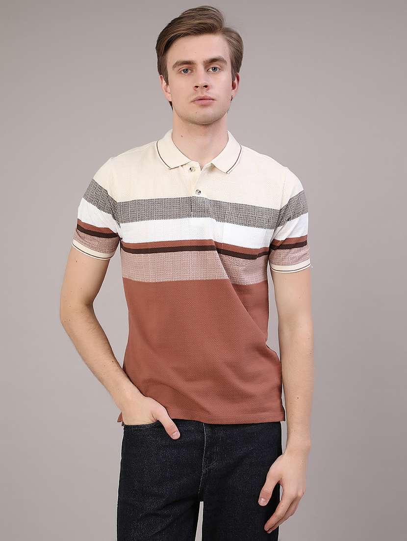 beige cotton blend plain tshirt - 22284854 -  Standard Image - 2