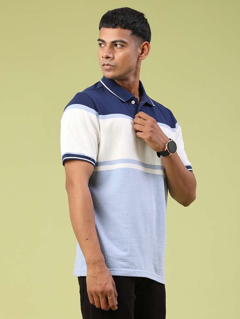 Men Color Block Short Sleeve Regular Fit Polo T-shirt - 22284860 -  Standard Image - 2