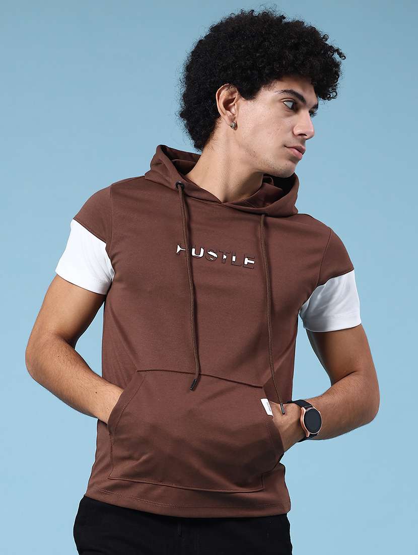 men brown cotton blend front print t-shirt - 22284963 -  Standard Image - 2