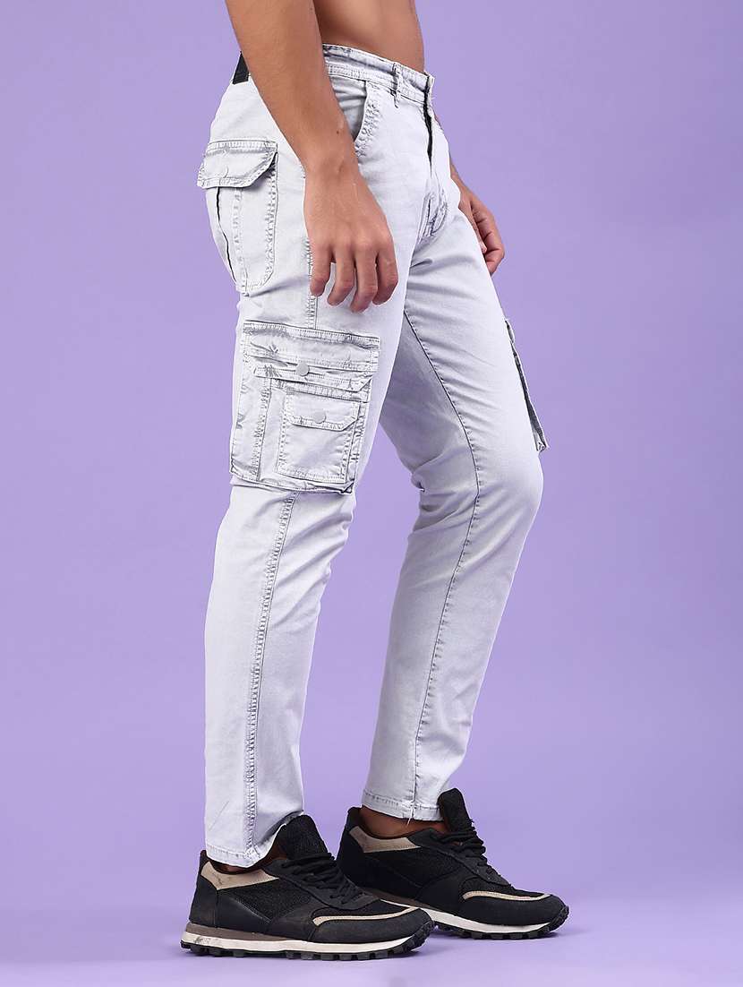 men solid mid rise regular fit cargo  - 22285076 -  Standard Image - 2