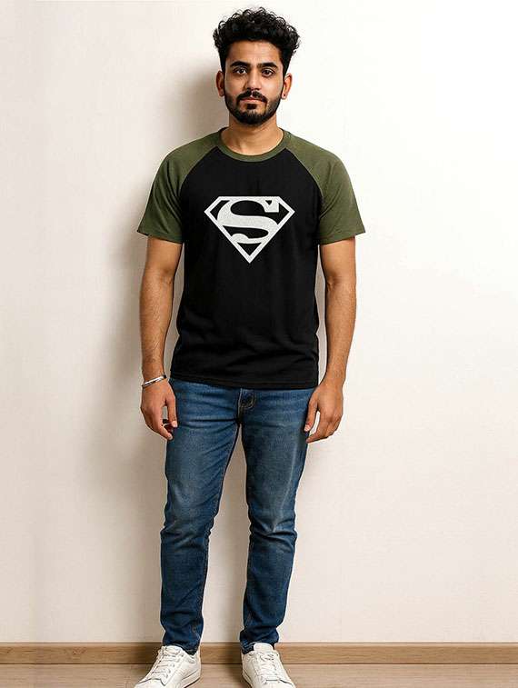 Men Color Block Raglan Sleeve Regular Fit T-shirt - 22285115 -  Standard Image - 2
