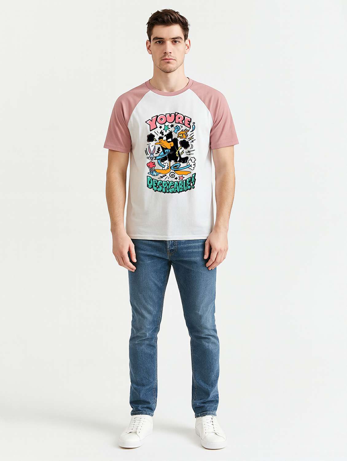 men color block raglan sleeve regular fit t-shirt - 22285120 -  Standard Image - 2