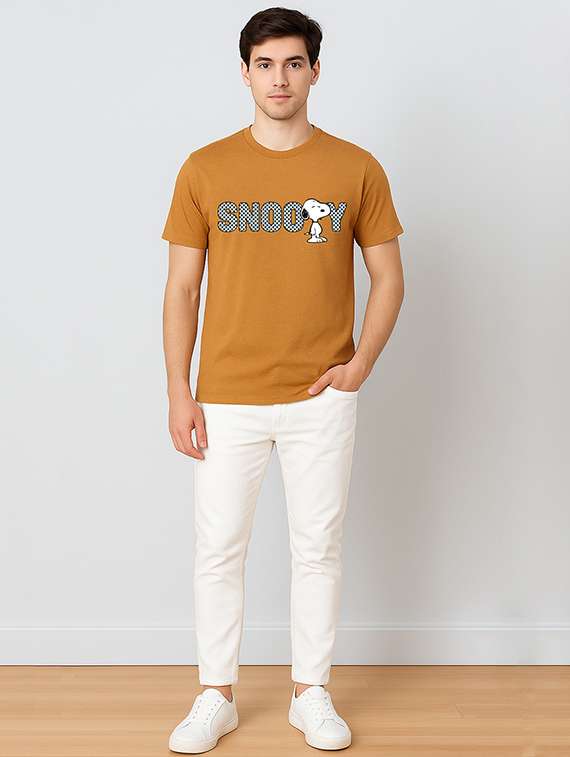 men front & back print short sleeve regular fit t-shirt - 22285122 -  Standard Image - 2