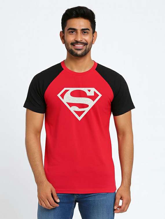men color block raglan sleeve regular fit t-shirt