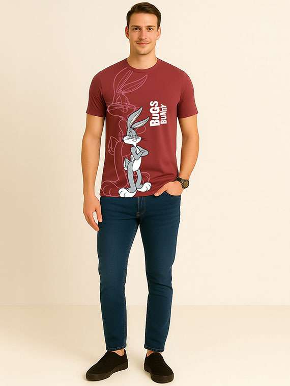 men printed short sleeve regular fit t-shirt - 22285136 -  Standard Image - 2