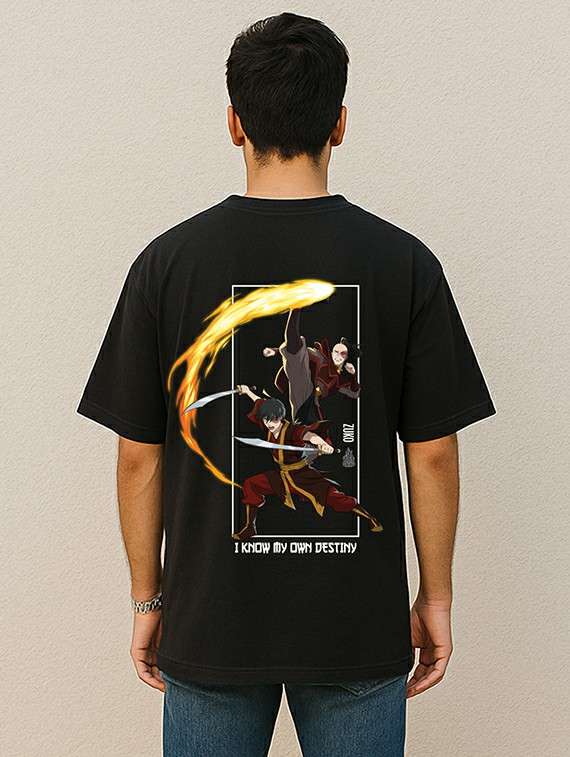 men front & back print short sleeve oversized t-shirt