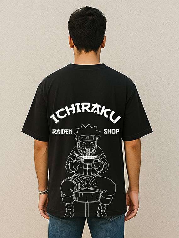 men front & back print short sleeve oversized t-shirt