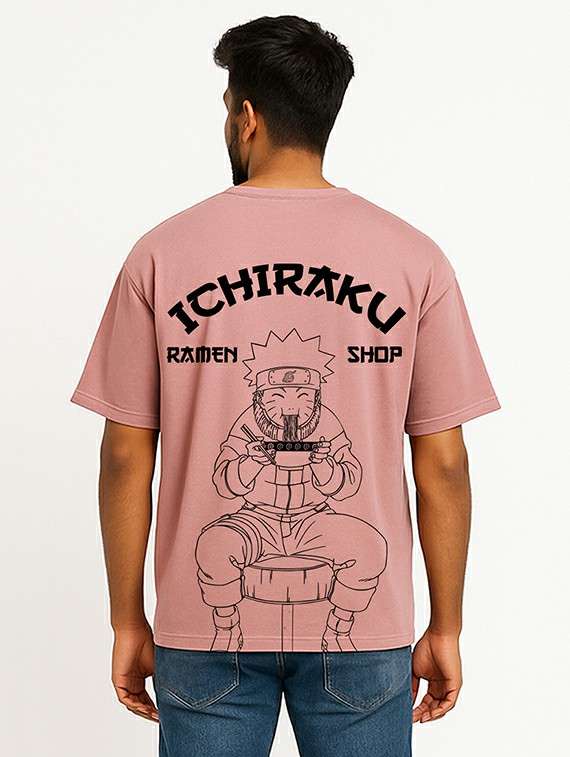 men front & back print short sleeve oversized t-shirt