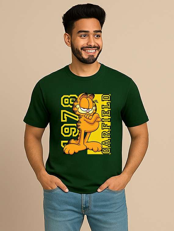 men front print short sleeve regular fit t-shirt