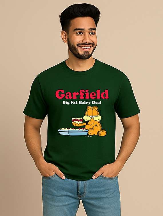 men front print short sleeve regular fit t-shirt