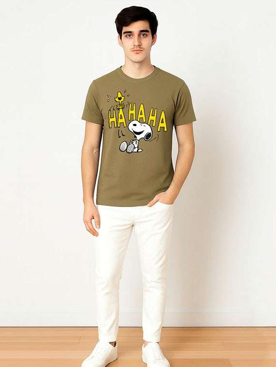 men front print short sleeve regular fit t-shirt - 22285328 -  Standard Image - 2