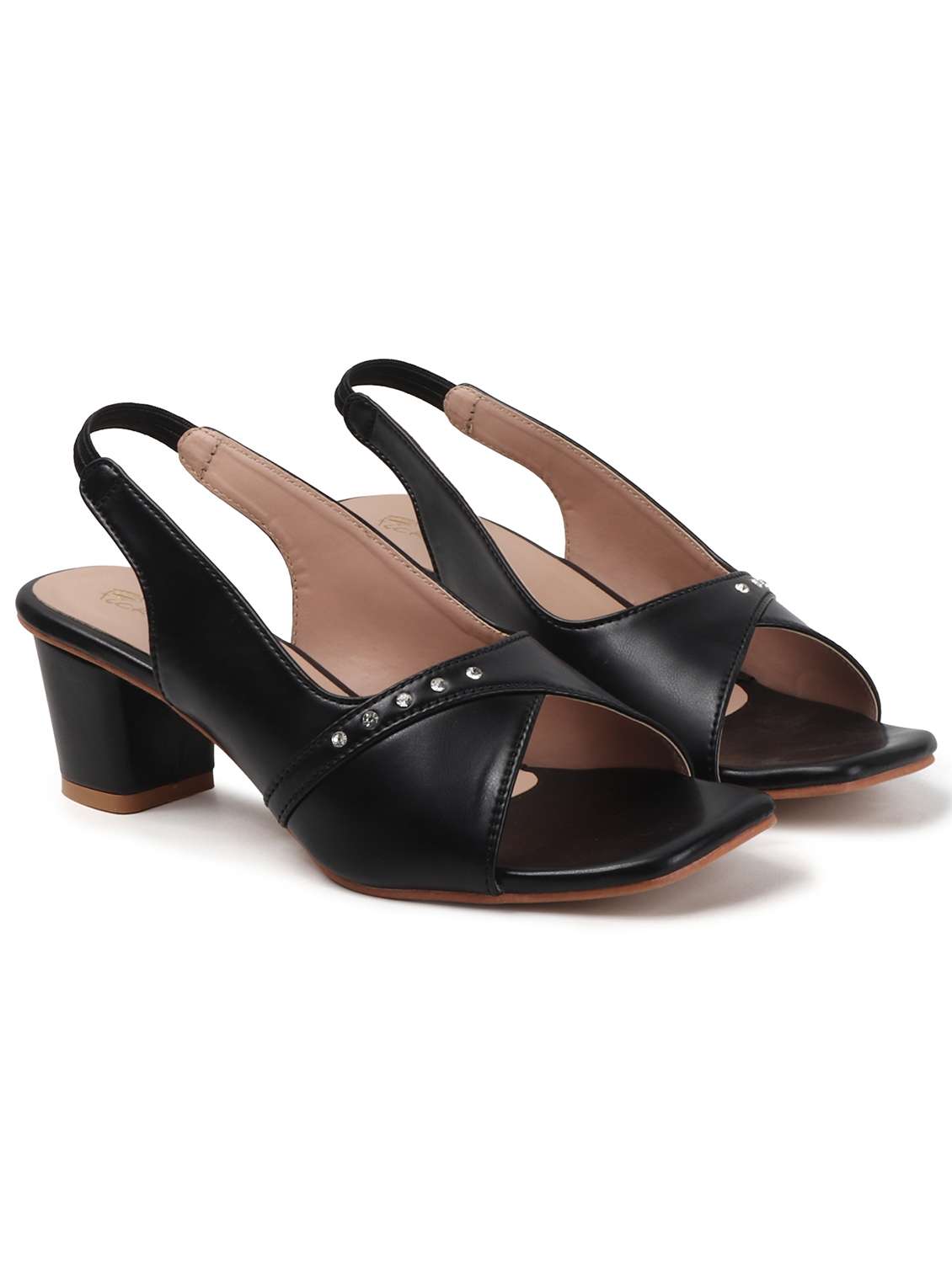 women solid back strap block heel sandal - 22285345 -  Standard Image - 2
