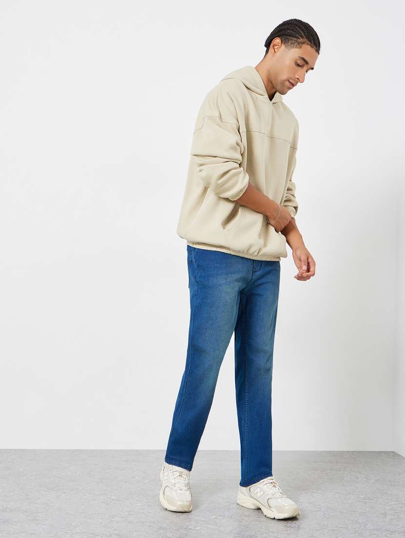 men washed mid rise straight fit jeans - 22285486 -  Standard Image - 2