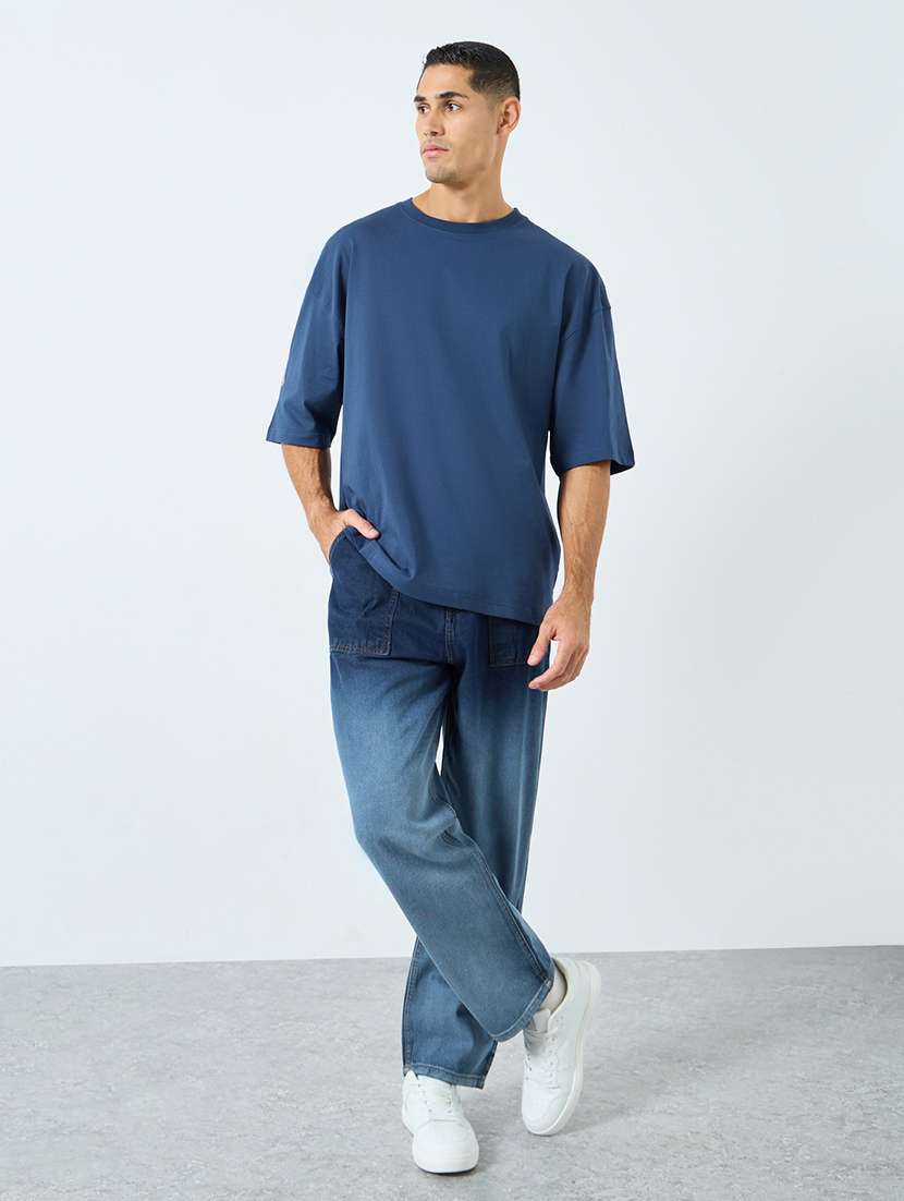 men washed mid rise relaxed fit jeans - 22285488 -  Standard Image - 2