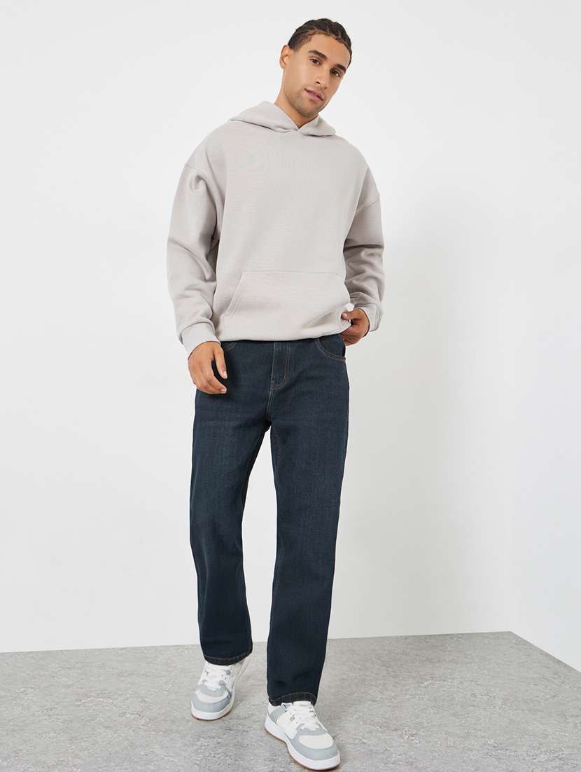 men washed mid rise full length straight fit jeans - 22285496 -  Standard Image - 2