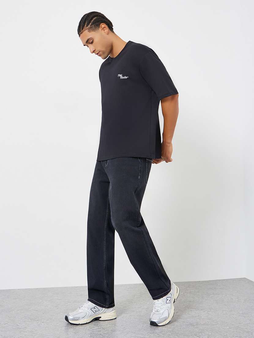 men washed mid rise full length straight fit jeans - 22285497 -  Standard Image - 2