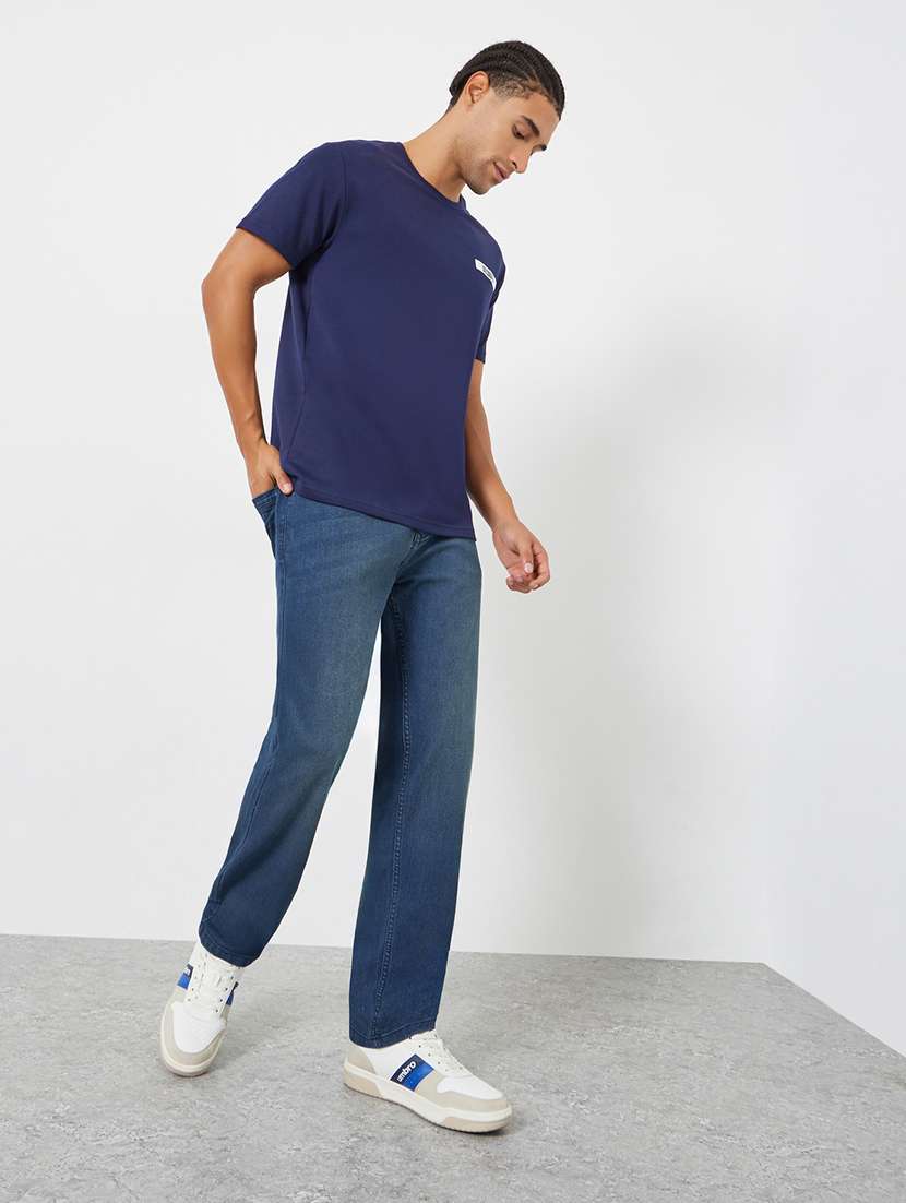 men washed mid rise full length straight fit jeans - 22285499 -  Standard Image - 2