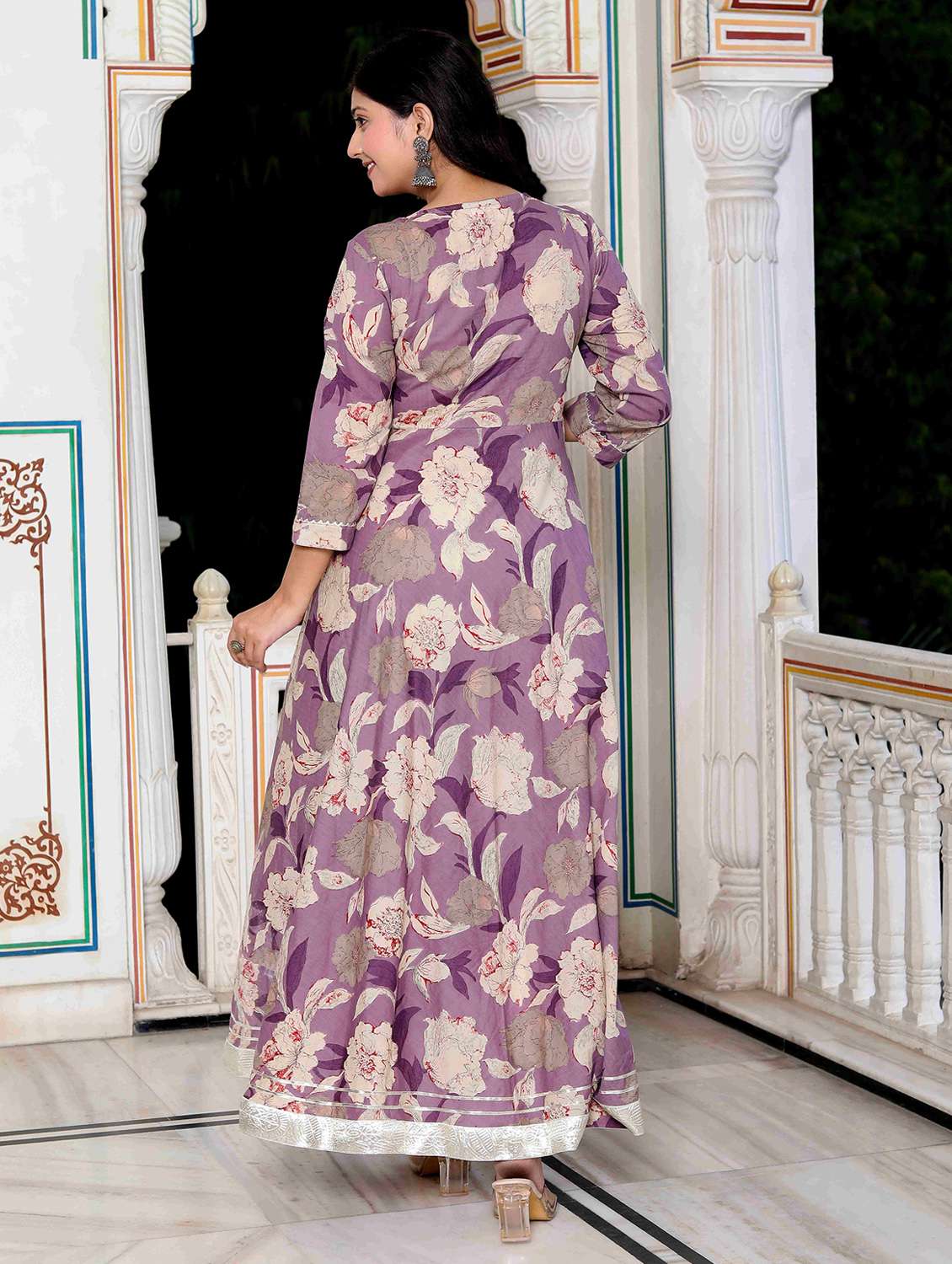 women printed three quarter sleeve kurta with dupatta set - 22285597 -  Standard Image - 2