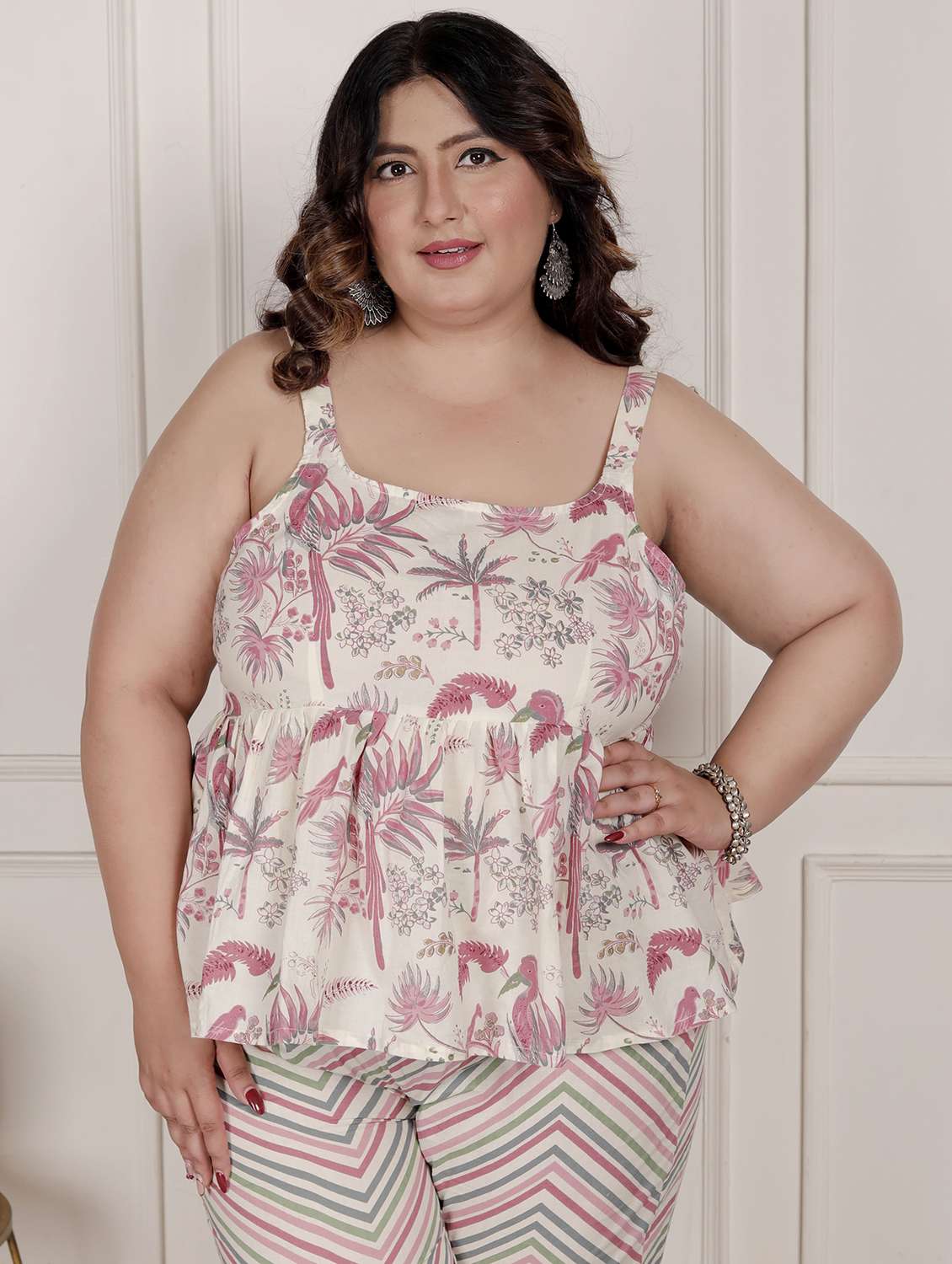 women printed top and trouser co-ord set - 22285712 -  Standard Image - 2