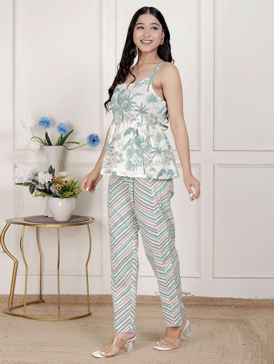 women printed top and trouser co-ord set - 22285714 -  Standard Image - 2