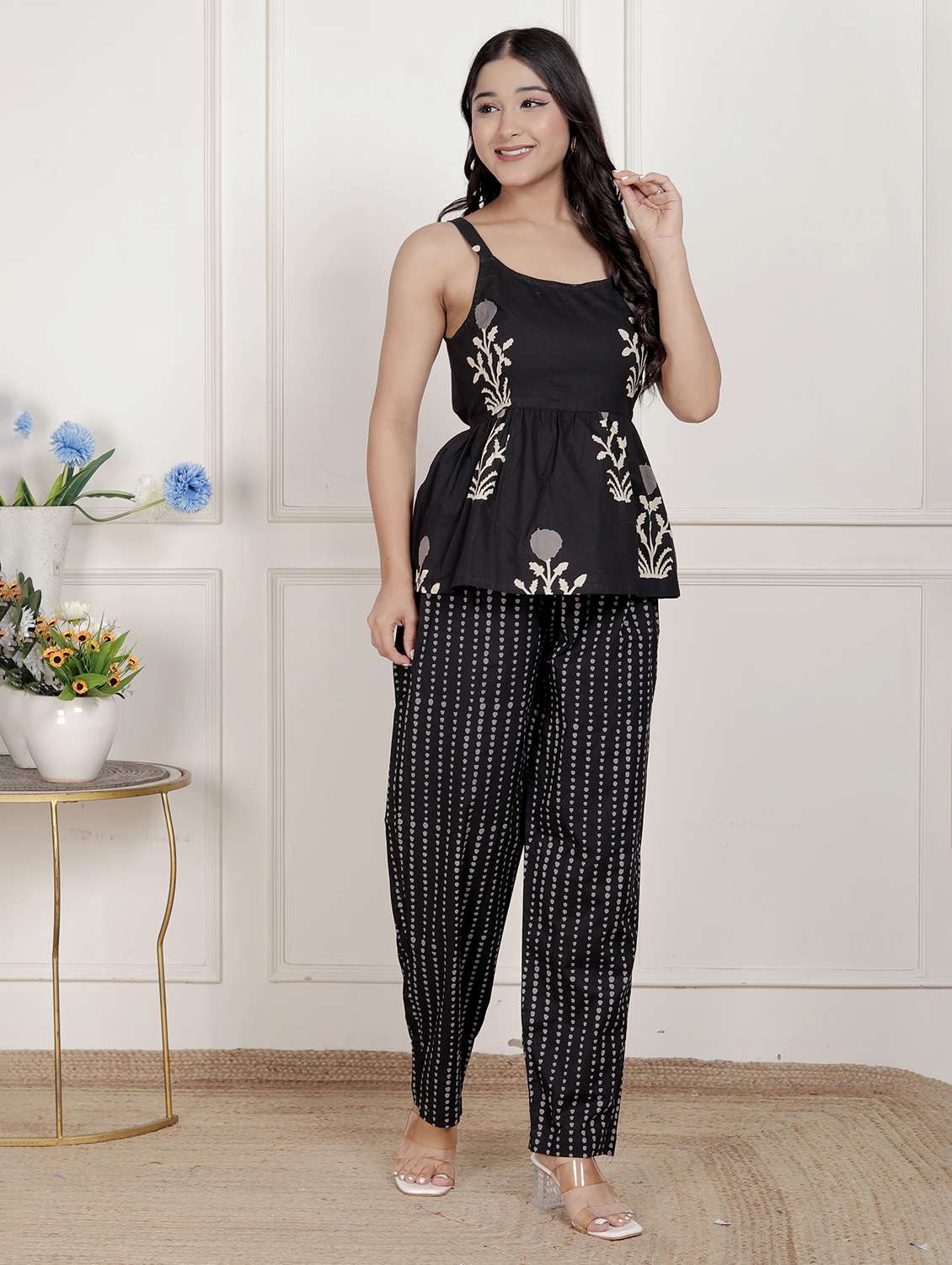 women printed top and trouser co-ord set - 22285720 -  Standard Image - 2
