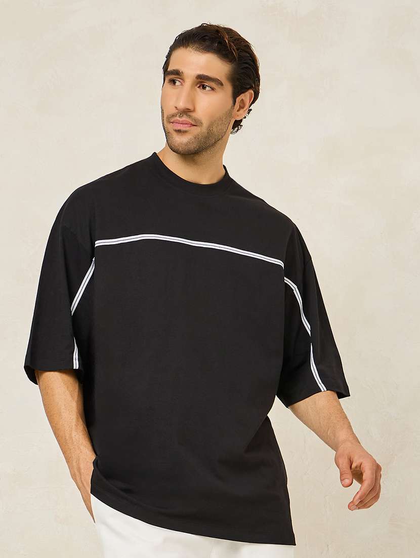 men solid short sleeve oversized t-shirt