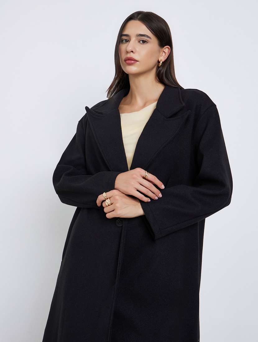 women solid long sleeve trench coat - 22285792 -  Standard Image - 2