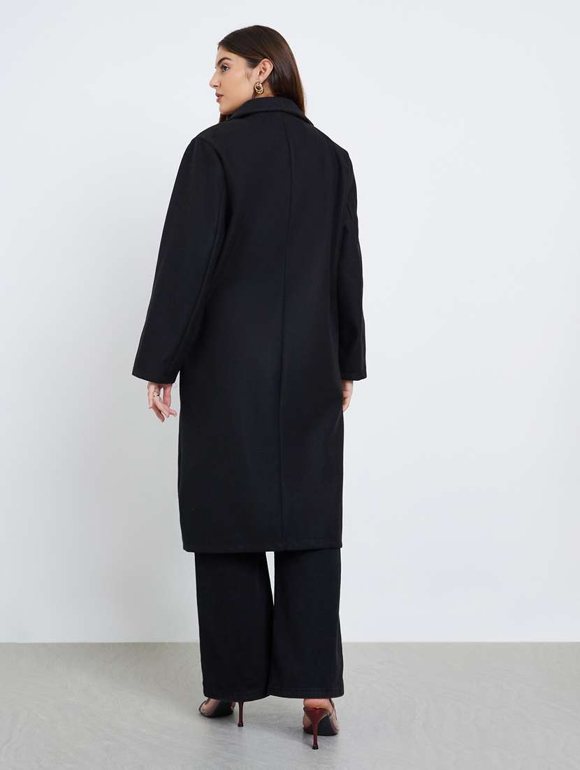 women solid long sleeve trench coat - 22285794 -  Standard Image - 2