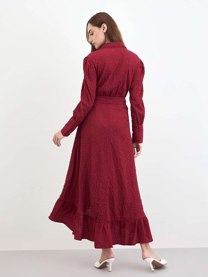 women self designed puff sleeve tiered dress - 22285805 -  Standard Image - 2