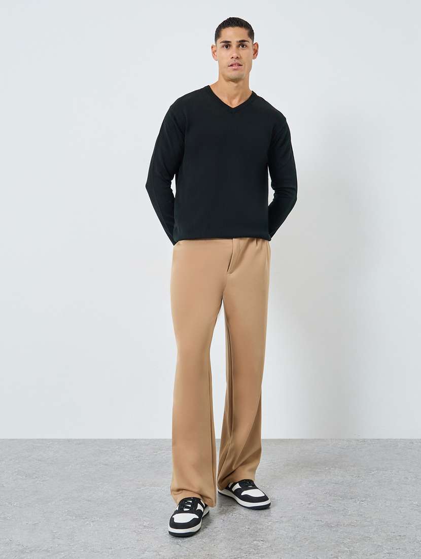 men solid long sleeve regualr fit pullover - 22285827 -  Standard Image - 2