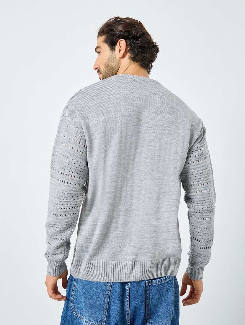 men self design long sleeve regular fit pullover  - 22285831 -  Standard Image - 2