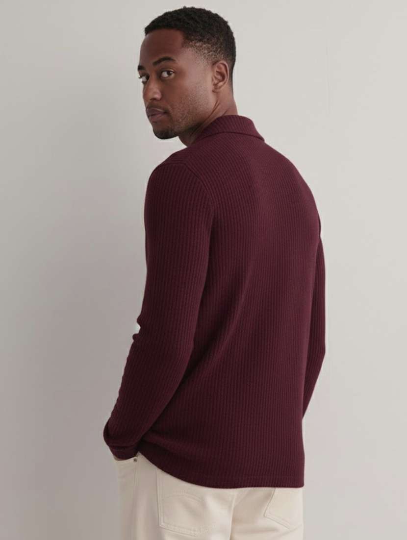 men solid long sleeve slim fit polo t-tshirt - 22285889 -  Standard Image - 2