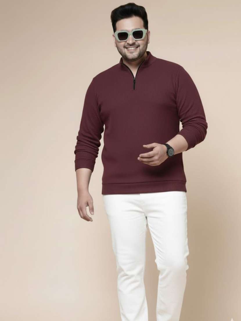 men solid stand collar long sleeve t-shirtc - 22285896 -  Standard Image - 2