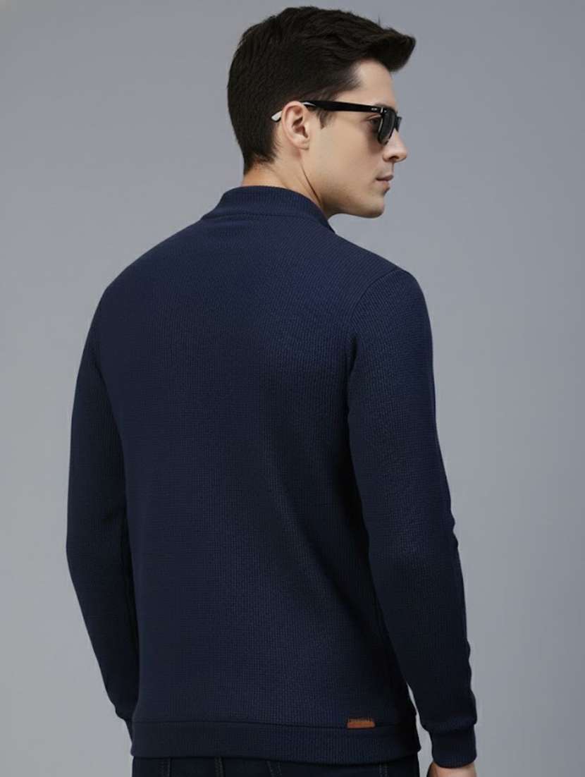 men solid stand collar long sleeve t-shirt - 22285897 -  Standard Image - 2