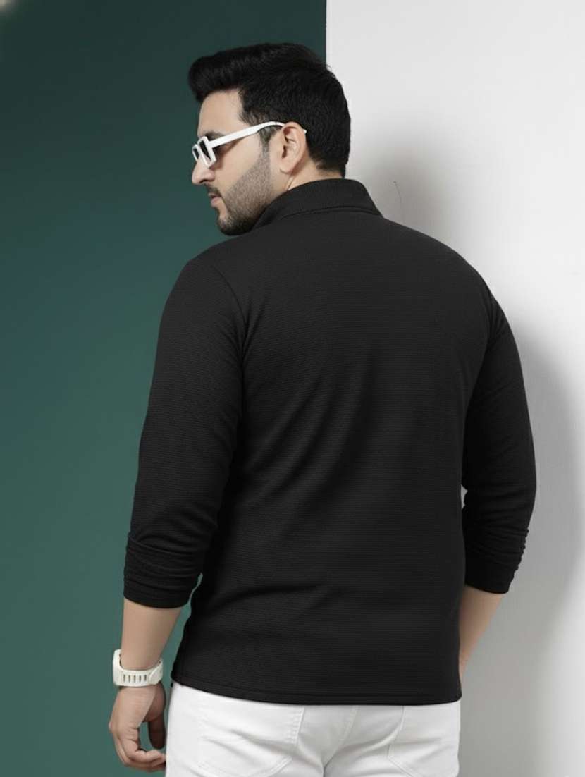 men solid stand collar long sleeve t-shirt - 22285900 -  Standard Image - 2