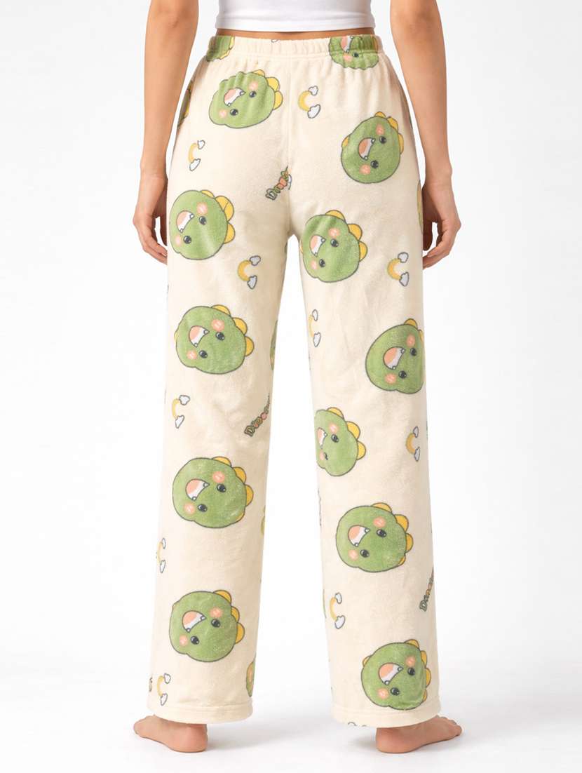 women printed mid rise fleece pajama - 22285925 -  Standard Image - 2