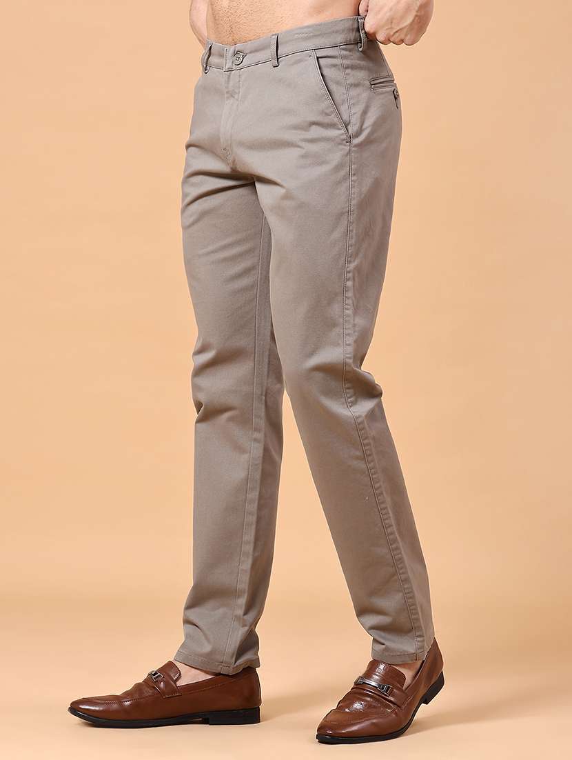 men solid mid rise chinos casual trouser - 22286169 -  Standard Image - 2