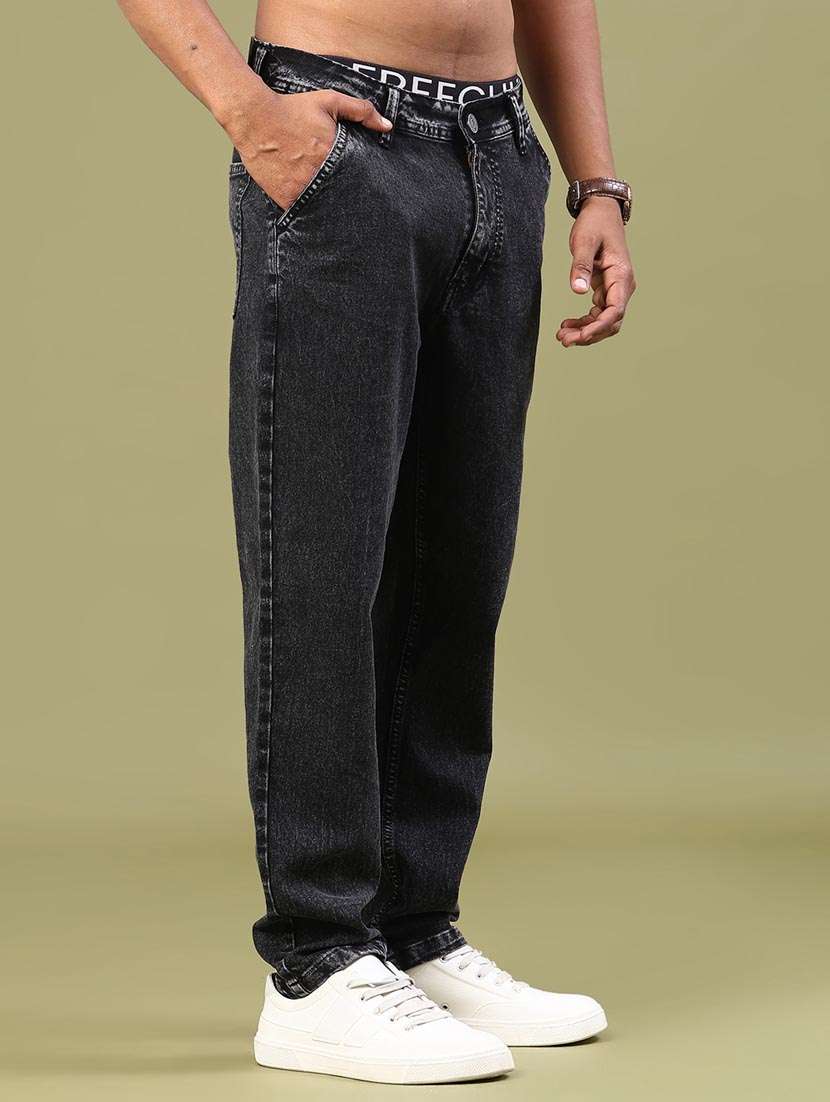 men plain mid rise full length tapered jeans - 22286187 -  Standard Image - 2