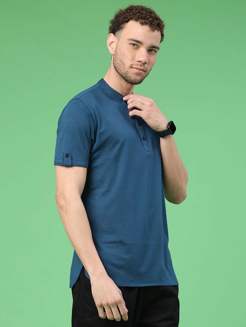 Men Solid Short Sleeve Regular Fit T-shirt - 22286189 -  Standard Image - 2