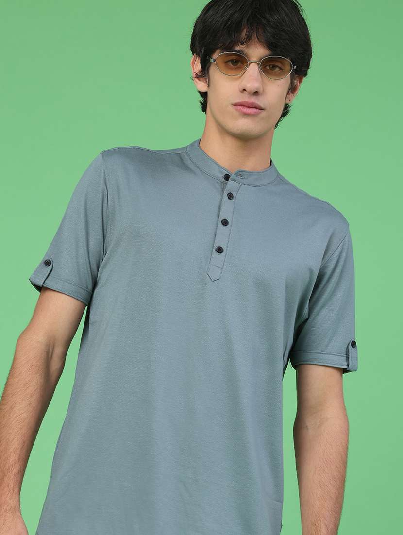 men solid short sleeve regular fit t-shirt