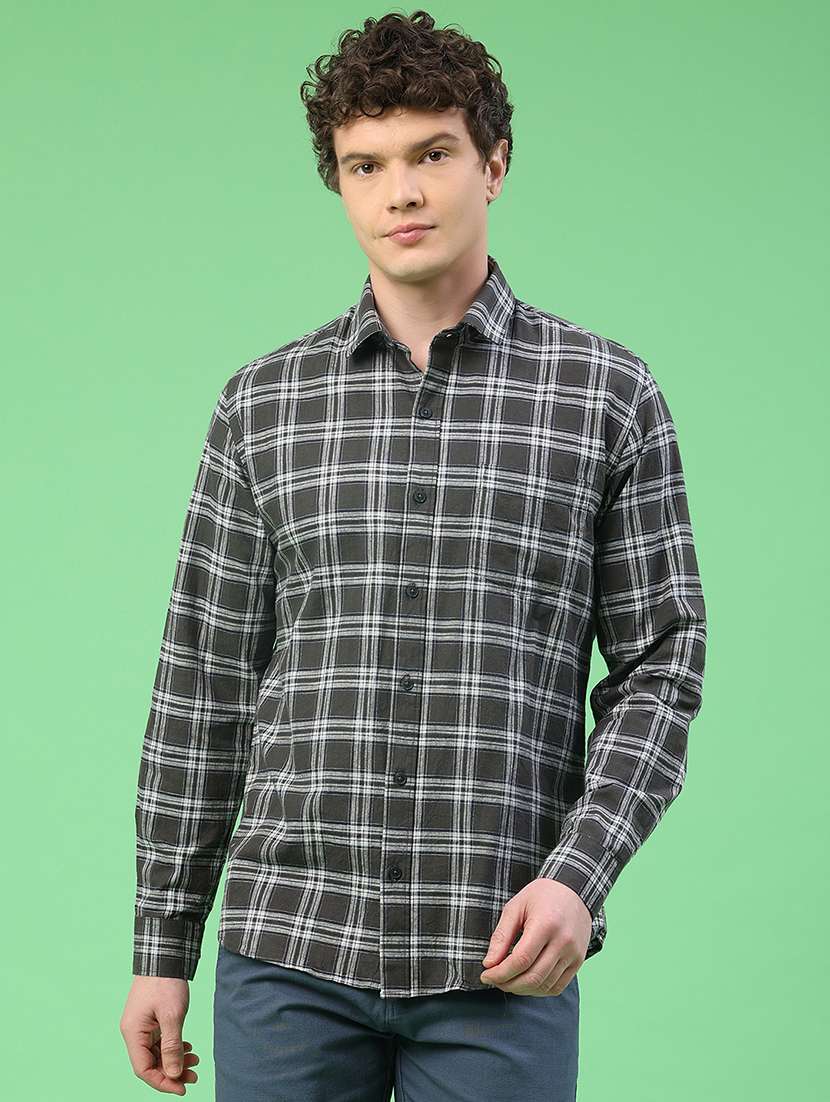 men checkered long sleeve regular fit casual shirt - 22286333 -  Standard Image - 2