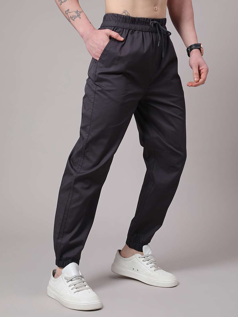 men solid mid rise joggers - 22286397 -  Standard Image - 2
