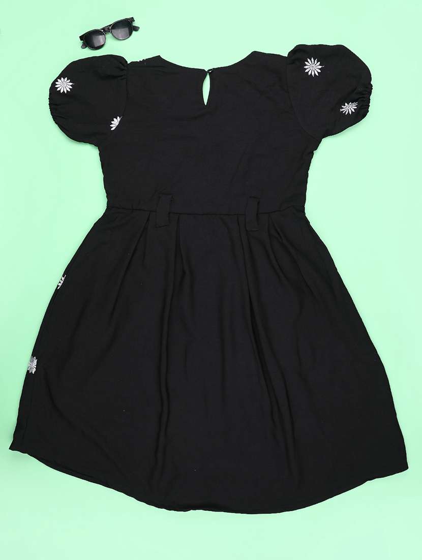 black rayon fit & flare dress - 22286416 -  Standard Image - 2