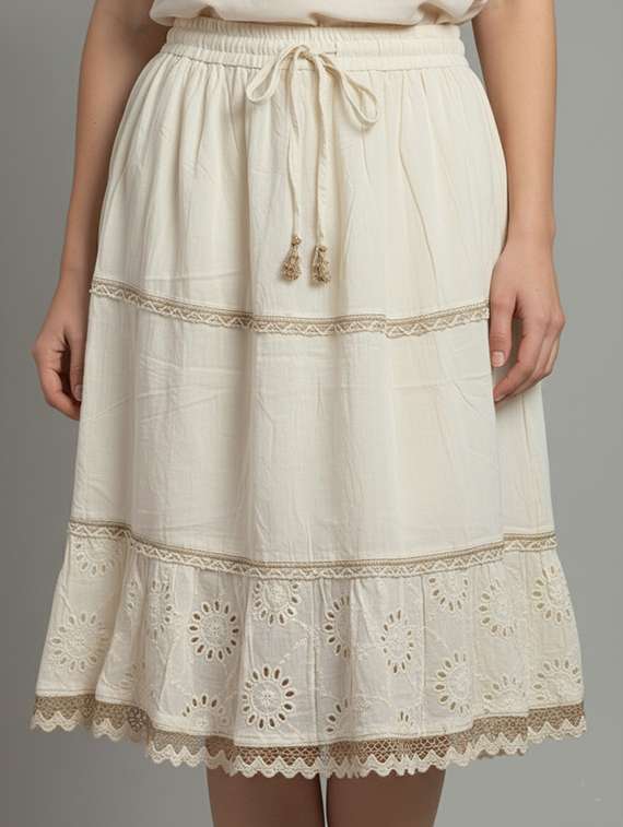 women self designed high rise tiered skirt - 22286423 -  Standard Image - 2