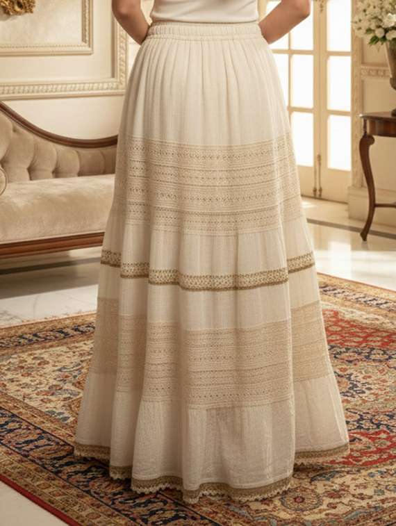 women self designed high rise tiered maxi skirt - 22286424 -  Standard Image - 2