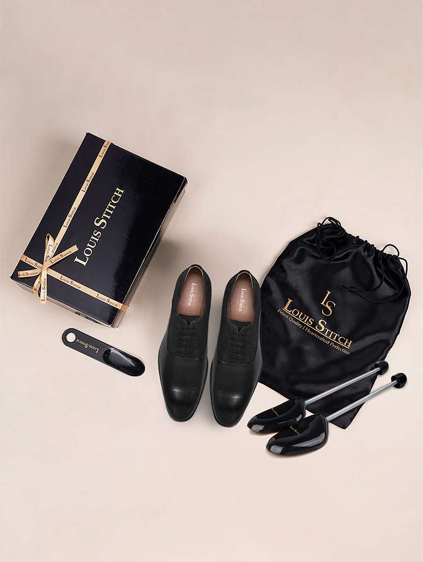 men black solid lace-up derbies - 22286544 -  Standard Image - 2