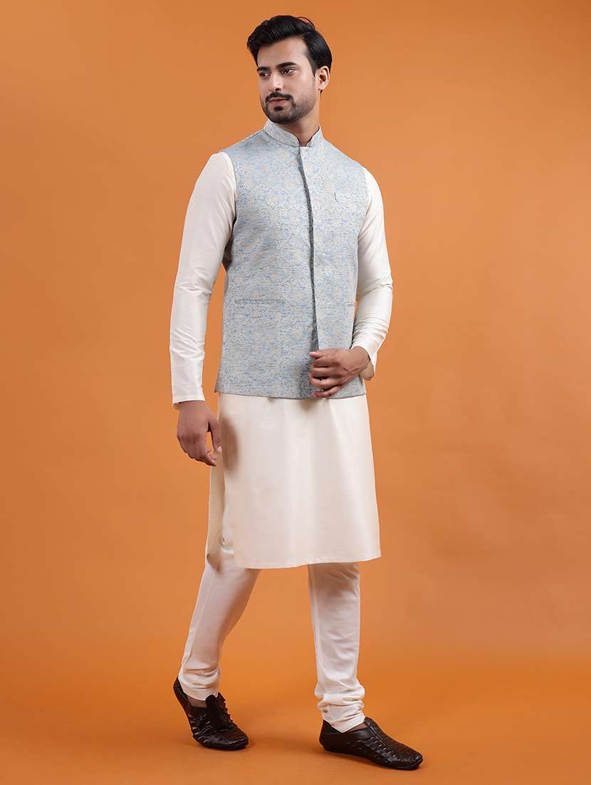 men self design mandarin neck regular fit nehru jacket - 22286753 -  Standard Image - 2